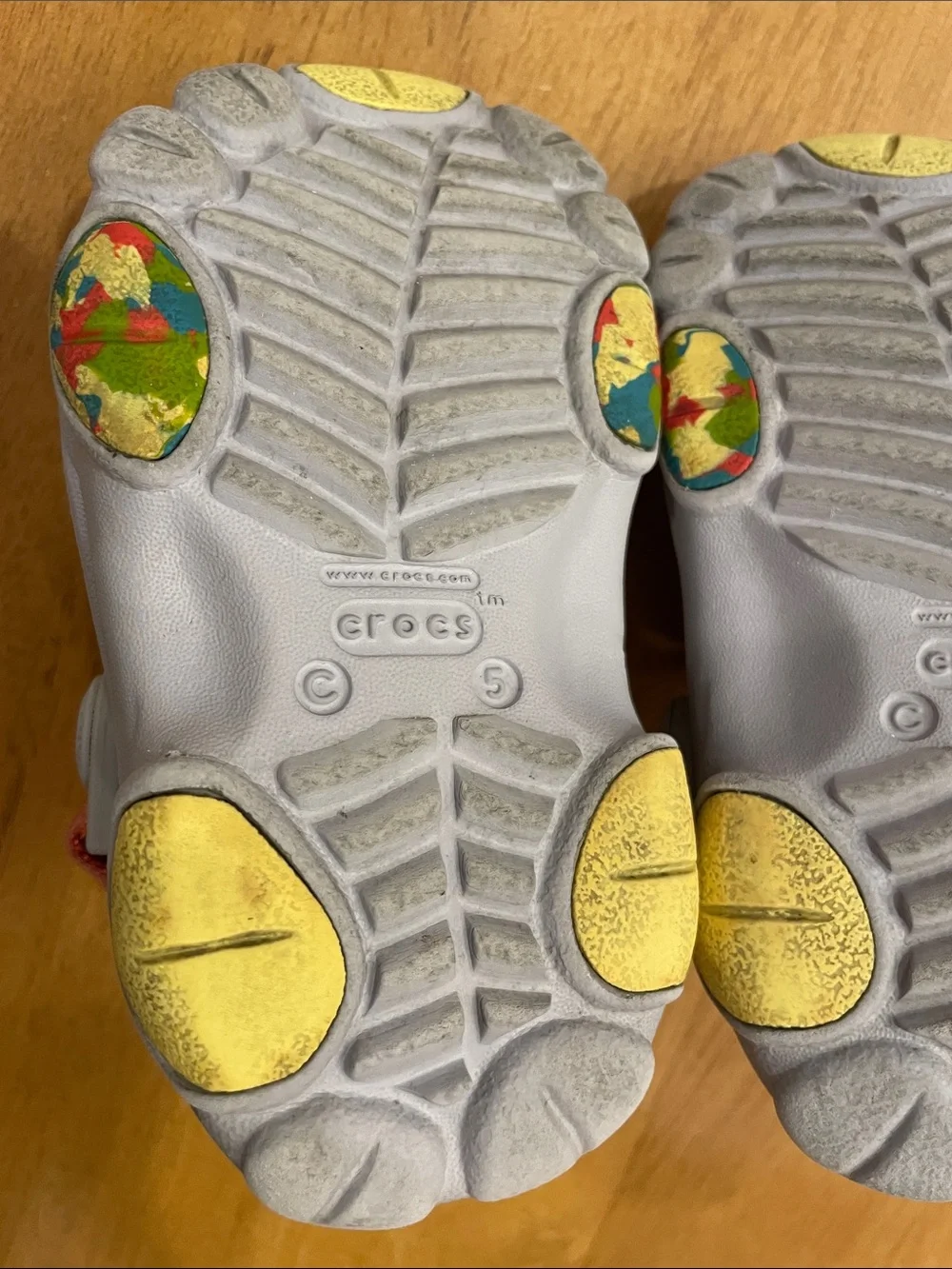 CROCS All Terrain Clogs C5 Grey Toddler Baby Shoes Adjustable Heel Straps